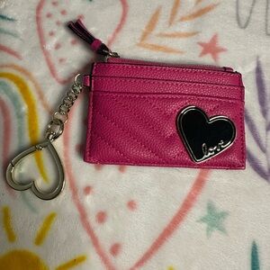 Victoria's Secret Fuchsia Card Holder with Heart Charm NWOT